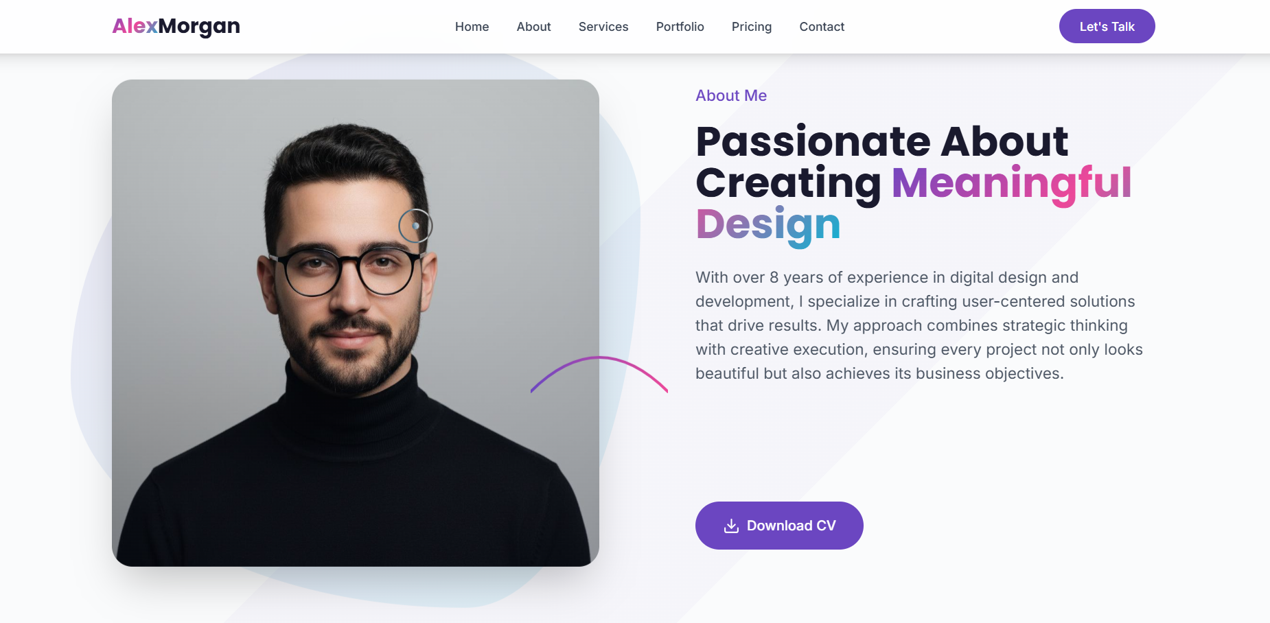 Alex Morgan - Digital Freelancer Portfolio Website